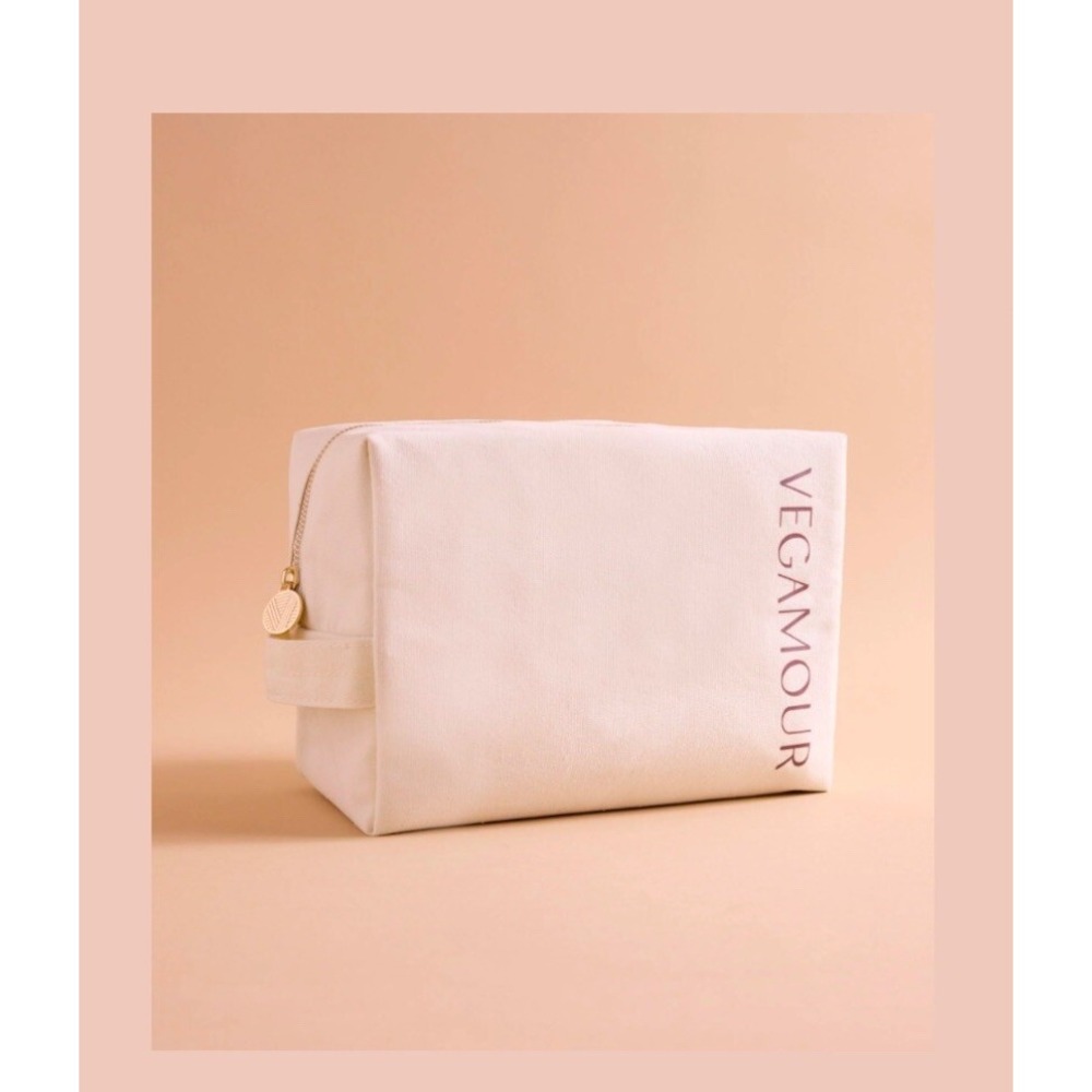 Vegamour Travel Cosmetic Canvas Ivory‎ Bag Hair Gift Sealed New